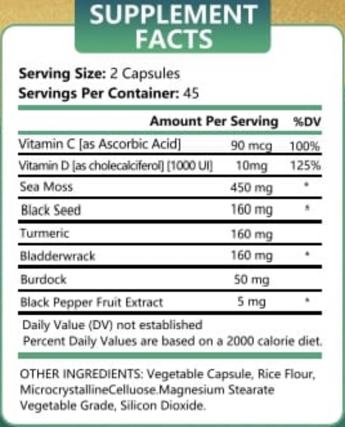 Irish Seamoss with Black Seed Oil & Turmeric